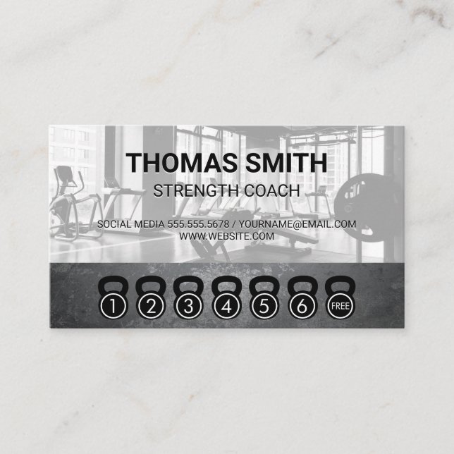 Kettle Bells | Lochkarte | Krafttrainer Treuekarte (Vorderseite)