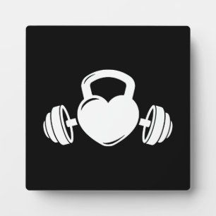 Kettlebell Barbell Liebe - Gym Workout Motivierend Fotoplatte