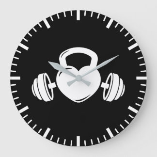 Kettlebell Barbell Liebe - Gym Workout Motivierend Große Wanduhr