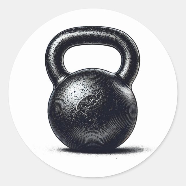 Kettlebell Fitness Personal Training Runder Aufkleber (Vorderseite)