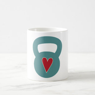 Kettlebell mit einem Herzen Kaffeetasse