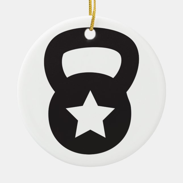 Kettlebell mit einem leeren Stern Keramikornament (Vorne)