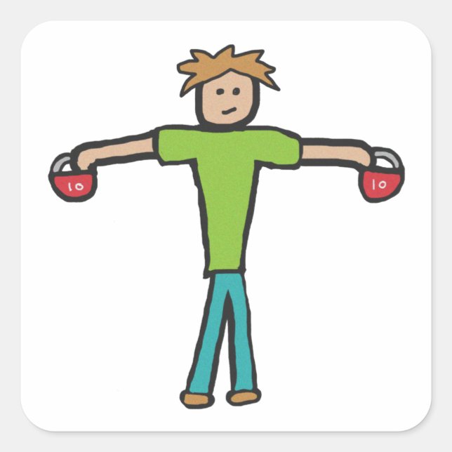 Kettlebell Quadratischer Aufkleber (Vorderseite)