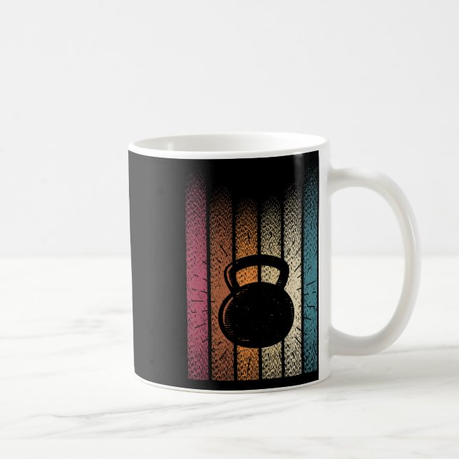 Kettlebell Retro Workout PowerHeader Bodybuilder Kaffeetasse (Rechts)