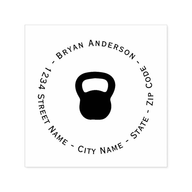 Kettlebell Rücksendeadresse Selbstfärbende Briefma Permastempel (Design)