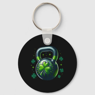 Kettlebell Shamrock St Patricks Day Fitnessstudio Schlüsselanhänger