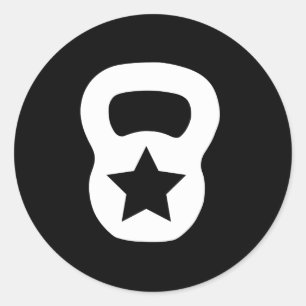 Kettlebell Star Runder Aufkleber