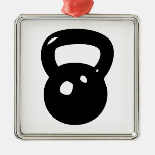 Kettlebell Training Silbernes Ornament