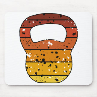 Kettlebell Vintag Retro Distressed Orange Mousepad