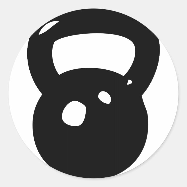 Kettlebell Workout Runder Aufkleber (Vorderseite)