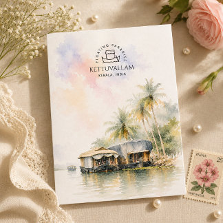Kettuvallams - Kerala, Indien | Küsten Schönheit Feiertagspostkarte