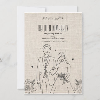 "Ketut & Kimberly - Elegantes Hochzeitsseminar-Des Einladung