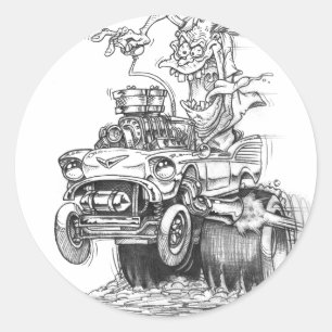 keuchend runder aufkleber