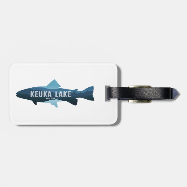 Keuka Lake New York Fisch Gepäckanhänger (Rückseite horizontal)