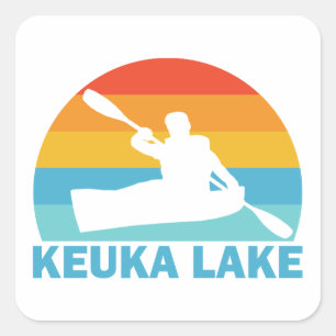 Keuka Lake New York Kayak Quadratischer Aufkleber
