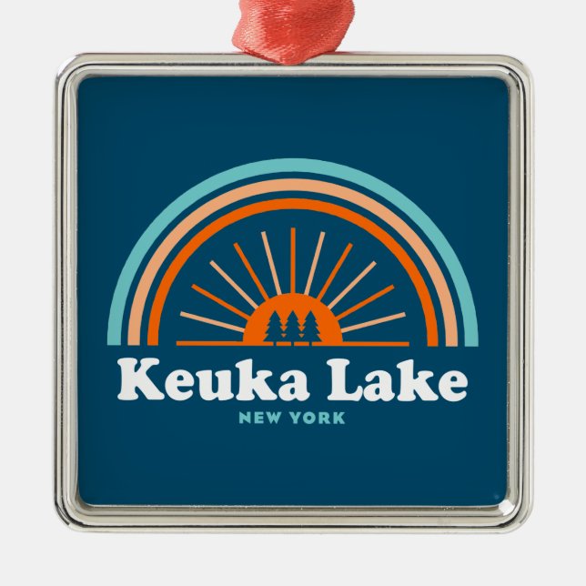 Keuka Lake New York Ornament Aus Metall (Vorne)