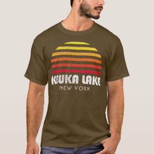 Keuka Lake NY Finger Lakes New York Retro Sunset T-Shirt