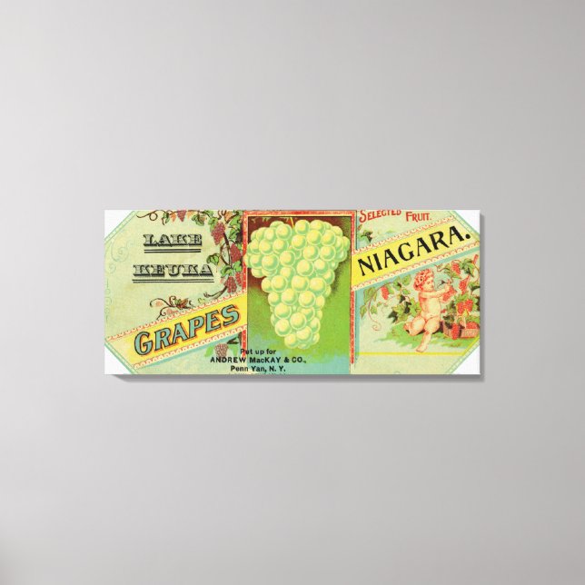 Keuka-Niagara-Traubenschild Leinwanddruck (Vorderseite)