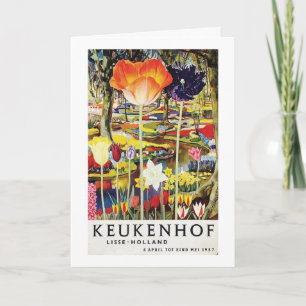 Keukenhof Gardens Vintage Poster Karte