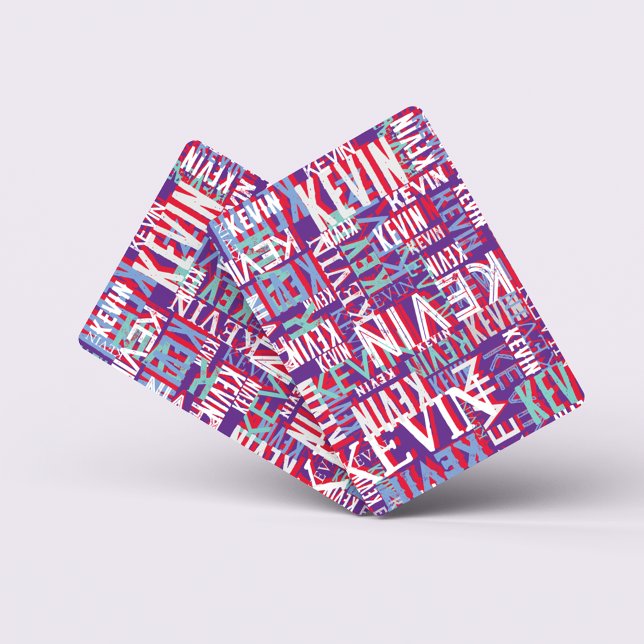 Kevin Individuelle Name wiederholt Moderne Lila Fa Spielkarten (Von Creator hochgeladen)