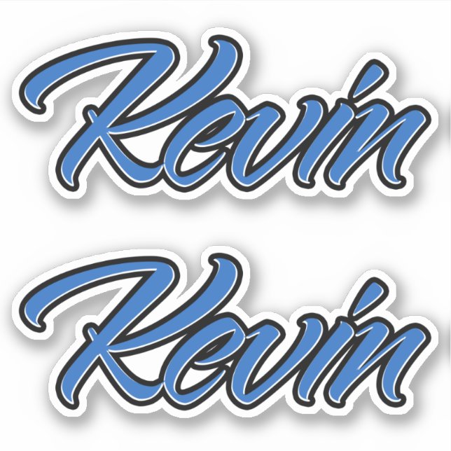 Kevin Name blue Aufkleber Sticker Stickerset (Vorderseite)