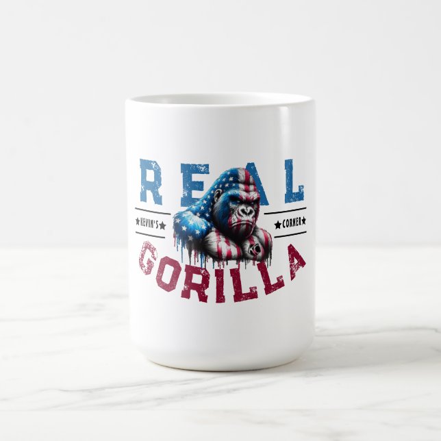 Kevins Ecke REAL GORILLA-Face Paint US Flag Kaffeetasse (Mittel)