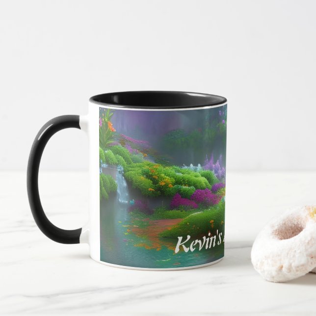 Kevins Morgentee Personalisiert anpassbar Tasse (Mit Donut)