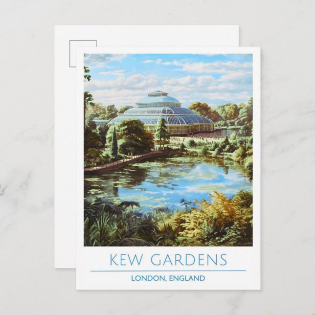 Kew Gardens London England Art Vintage Reise Postkarte (Vorne/Hinten)