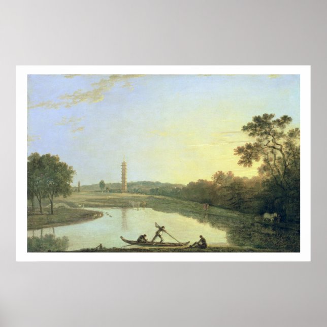Kew Gardens: The Pagoda and Bridge, 1762 (Öl auf c Poster (Vorne)