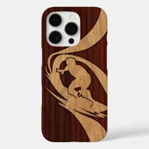 Kewalos Hawaiian Surfer Koa Faux Holz iPhone 16 Pro Hülle