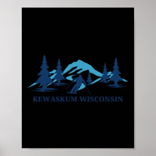 Kewaskum Wisconsin Ski Resort Skifahren Poster