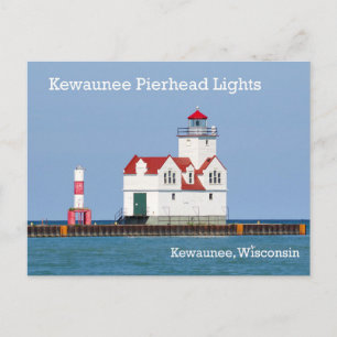 Kewaunee Pierhead Lights Post Card Postkarte