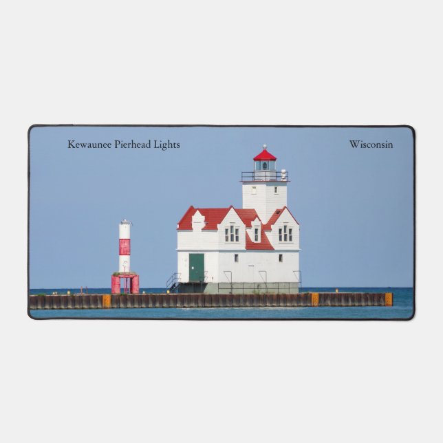 Kewaunee Pierhead Lights Schreibtischmatte (Vorderseite)
