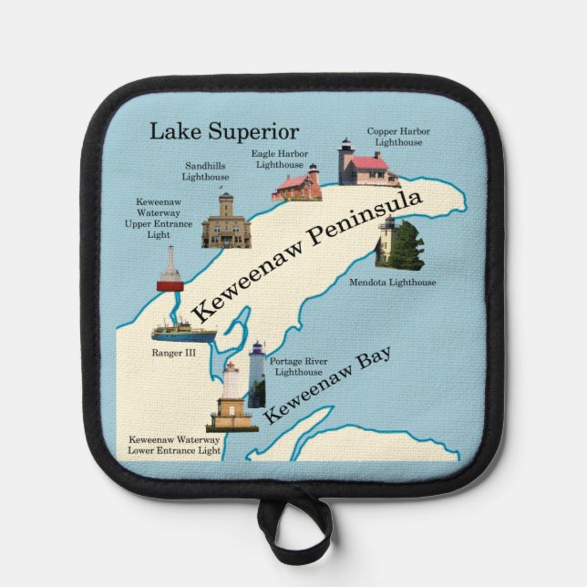 Keweenaw Peninsula Lighthouse Topfhalter Topflappen (Vorderseite)
