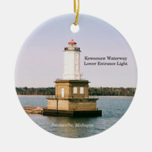Keweenaw Waterway Untere Einfahrt Lichtschmuck Keramik Ornament