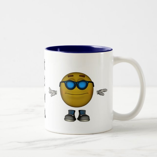KEWL Emoticon-Tasse Zweifarbige Tasse (Rechts)