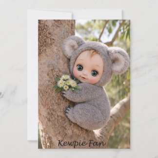 Kewpie-Fan-Koala-Baby-Grußkarte Einladung