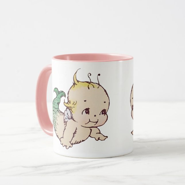 Kewpie Meerjungfrau-Kaffee-Tasse Tasse (Vorderseite Links)