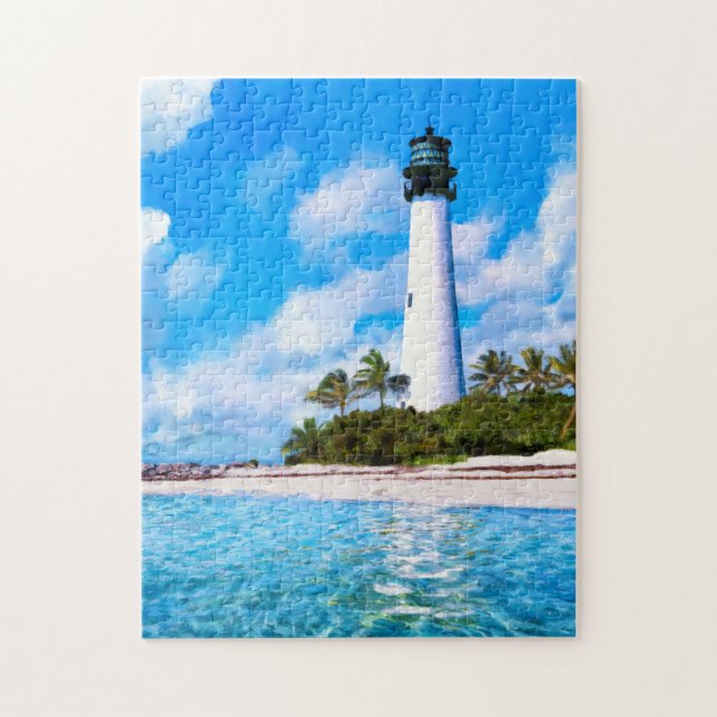 Key Biscayne - Cape Florida Lighthouse Art Puzzle (Vertikal)