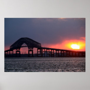 Key Bridge Sunset Print - Baltimore Poster