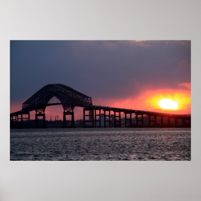 Key Bridge Sunset Print - Baltimore Poster (Vorne)