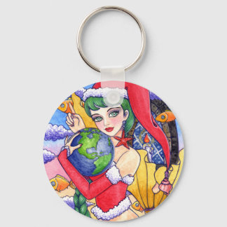 Key Chain Christmas Mermaid Fantasy von Ann Howard Schlüsselanhänger
