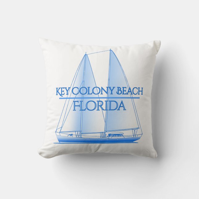 Key Colony Beach Coastal Nautical Sailing Kissen (Vorderseite)