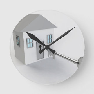 Key Home, Real Estate Agent, Selling Runde Wanduhr