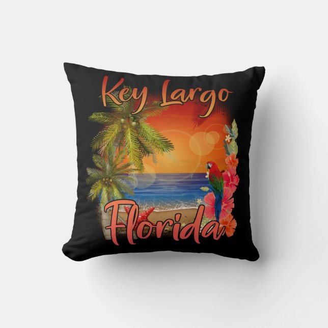 Key Largo Florida Keys Tropical Beach Sunset Kissen (Vorderseite)