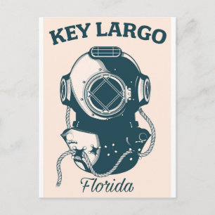 Key Largo Florida Nautical Dive Reiseplakat Postkarte