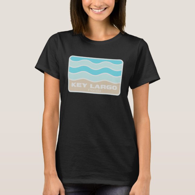 Key Largo Florida Retro FL Waves Beach Souvenir T-Shirt (Vorderseite)