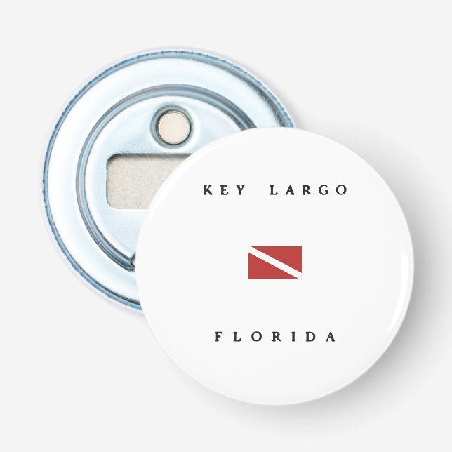 Key Largo Florida Scuba Dive Flag Flaschenöffner (Vorderseite)