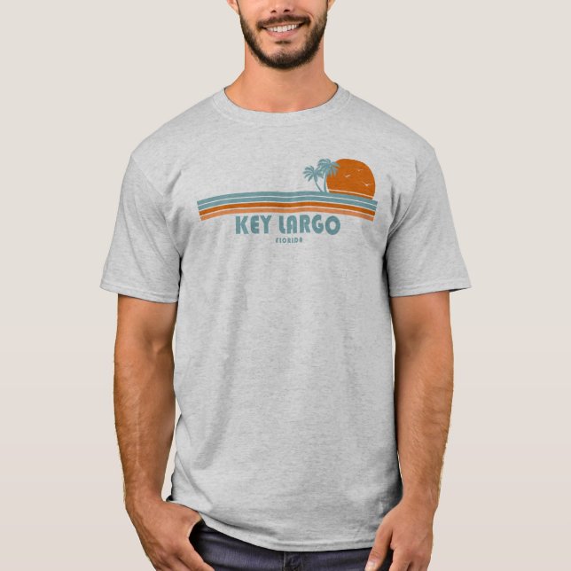 Key Largo Florida Sun Palm Trees T-Shirt (Vorderseite)
