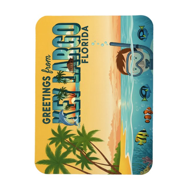 Key Largo Florida – Tropical Vacation Magnet (Vertikal)